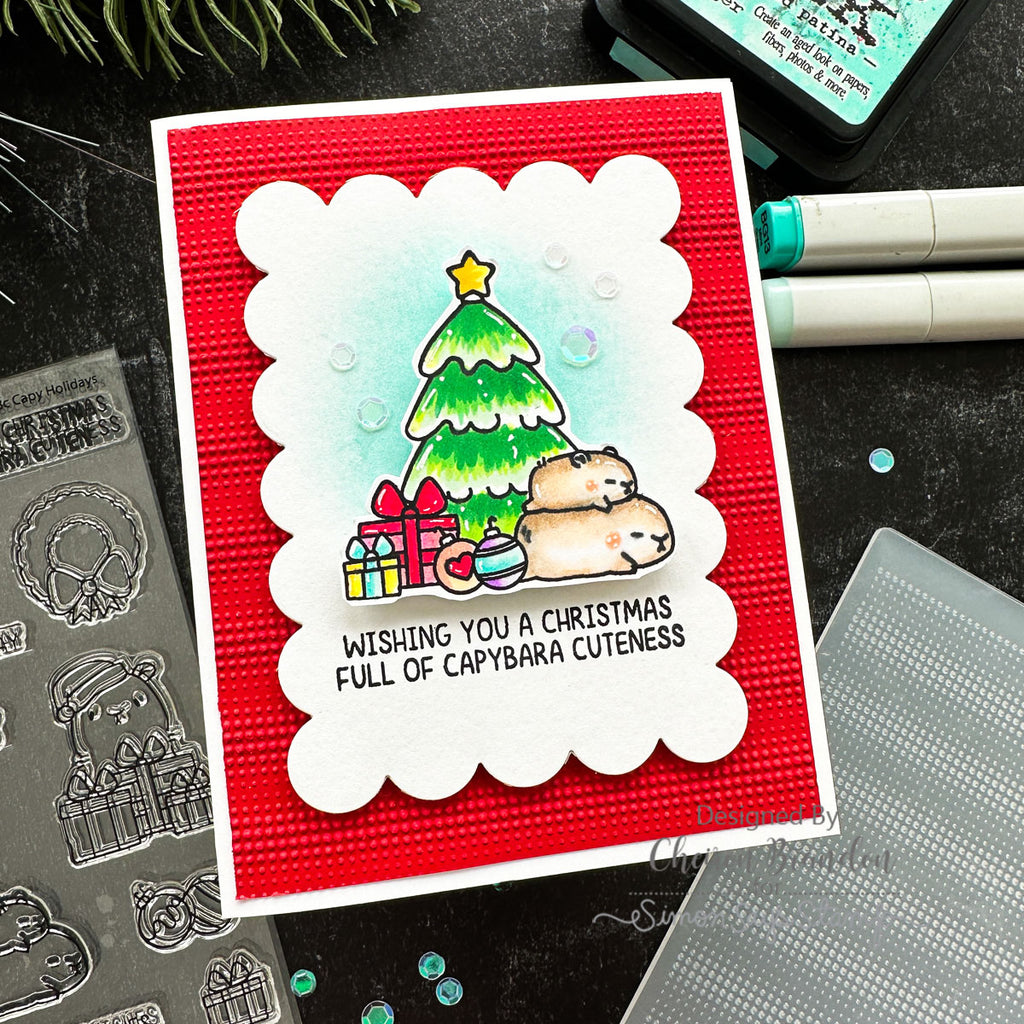 Mama Elephant STAMPtember Exclusive Capy Holidays Stamps and Dies sssd112953c Christmas Card