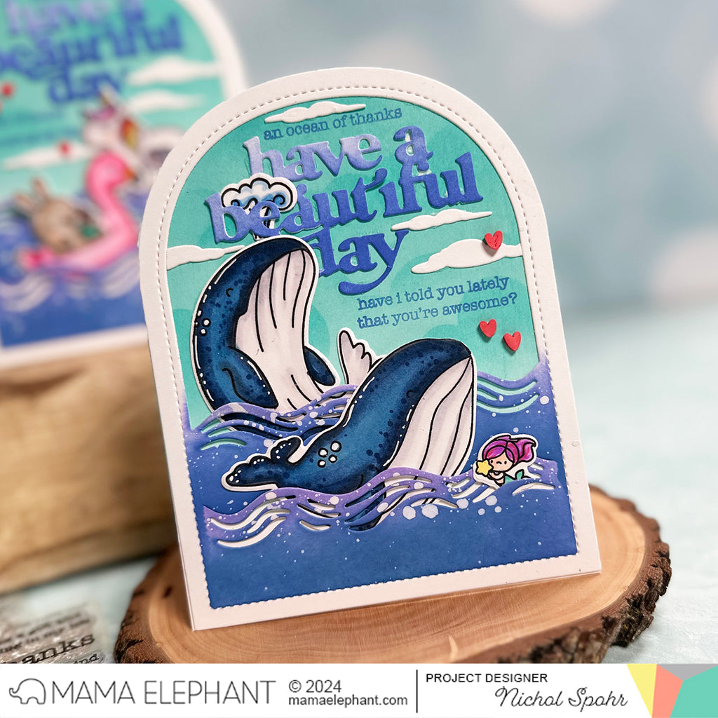 Mama Elephant Me and My Whale Clear Stamp and Die Set beautiful day | color-code:ALT01