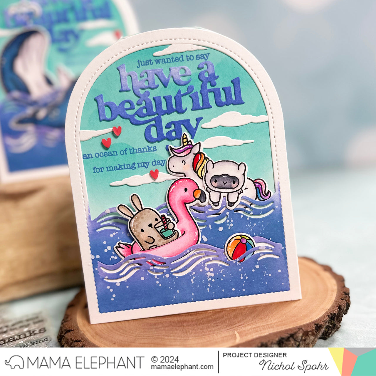Mama Elephant Summer Floaties Clear Stamps pink flamingo | color-code:ALT01
