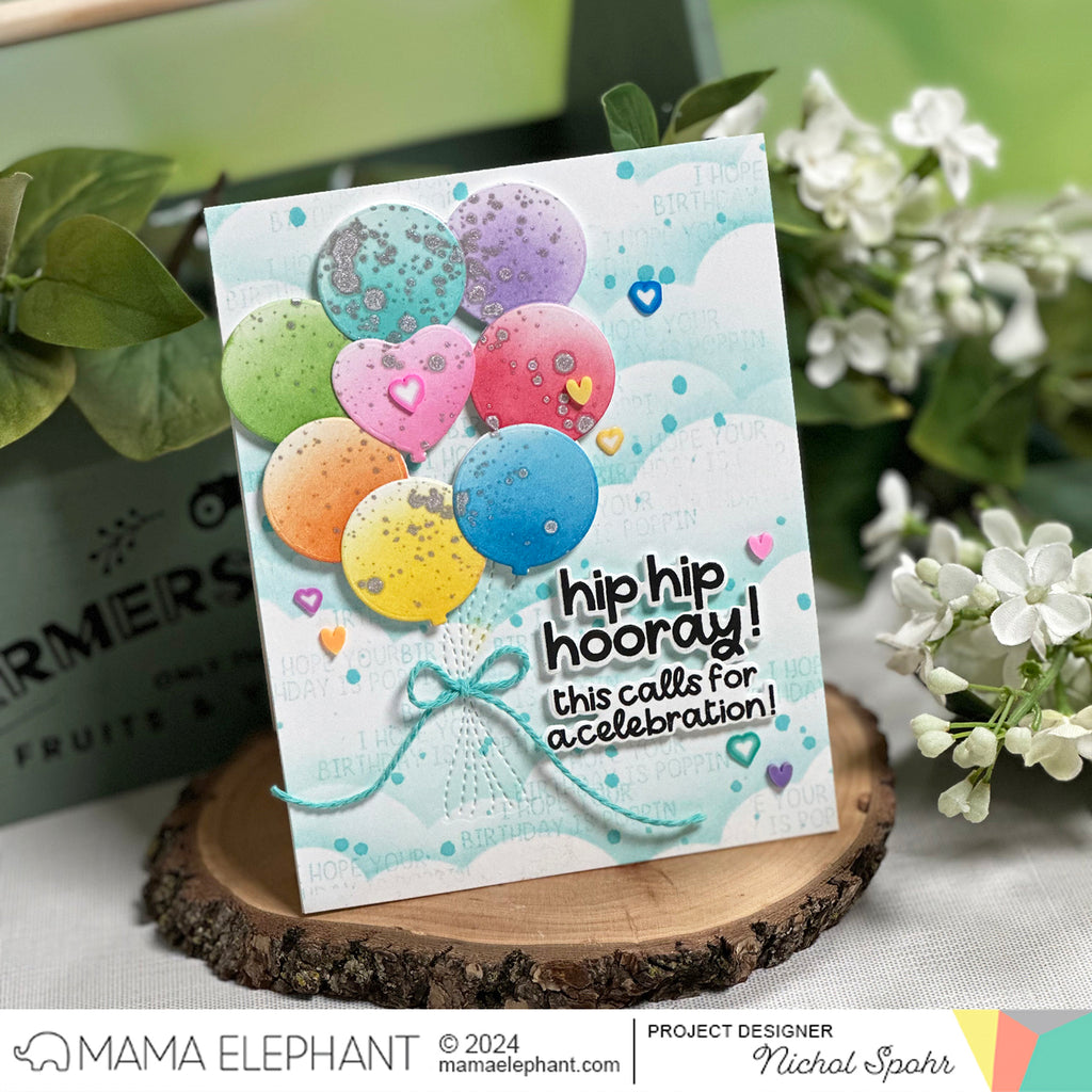 Mama Elephant Way To Go Clear Stamp and Die Set hooray | color-code:ALT01