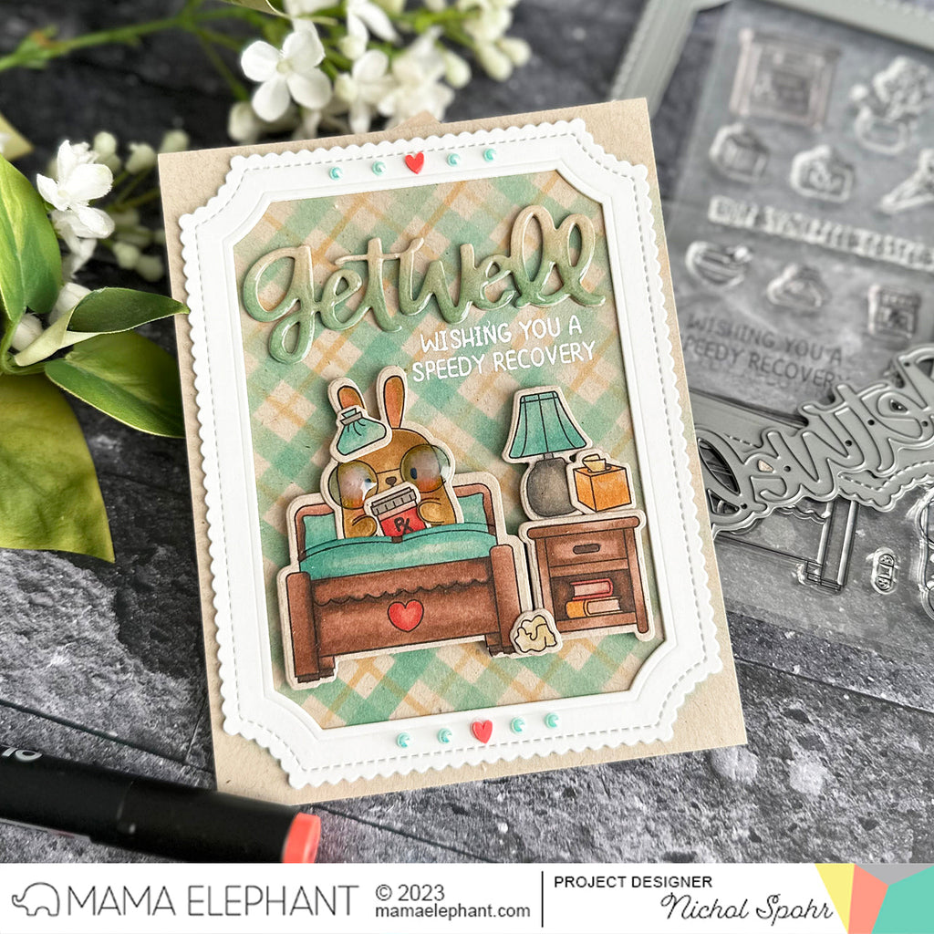 Mama Elephant Wellness Wishes Creative Cuts Steel Dies Get Well | color-code:ALT01