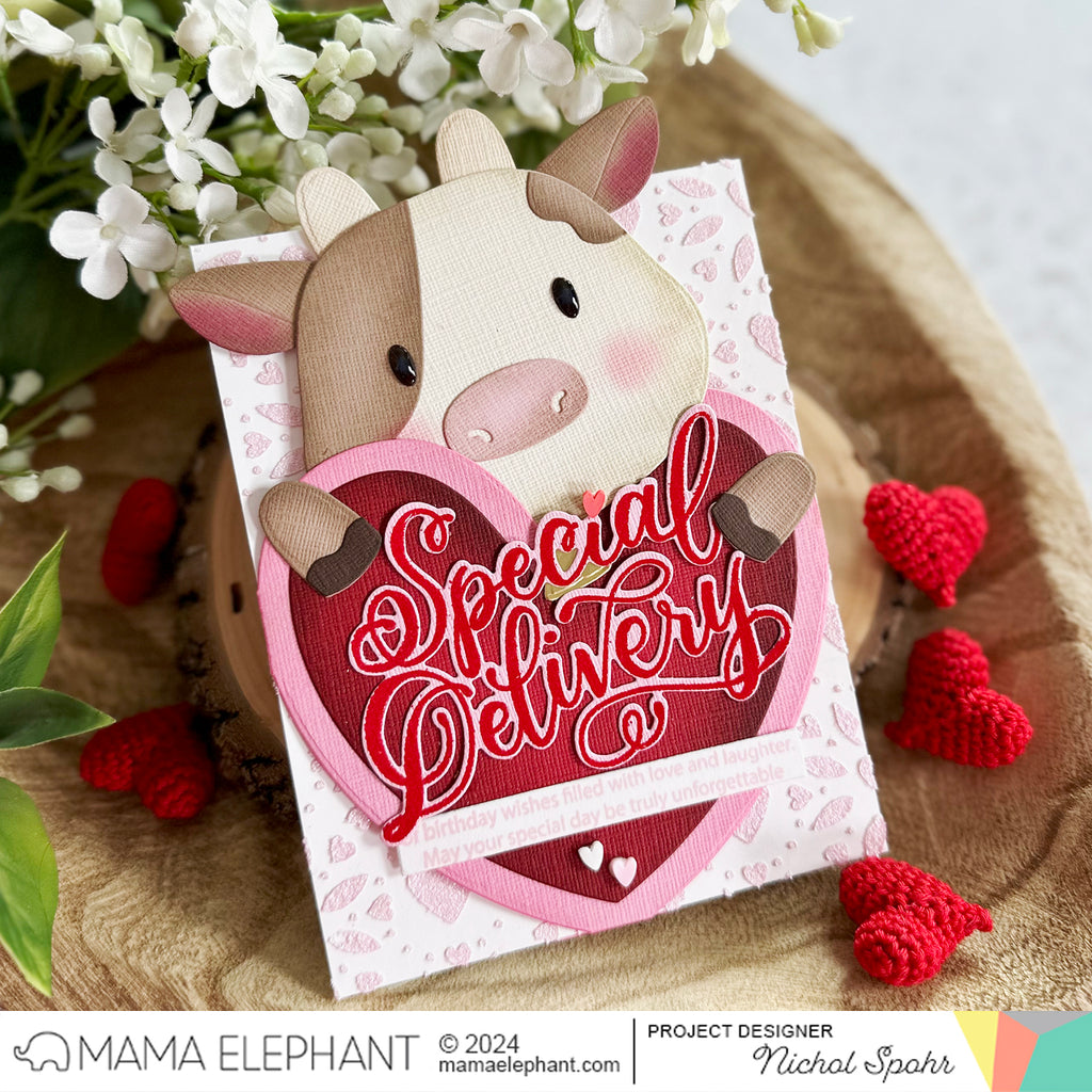 Mama Elephant Clear Stamps Special Delivery Wishes cute cow | color-code:ALT04