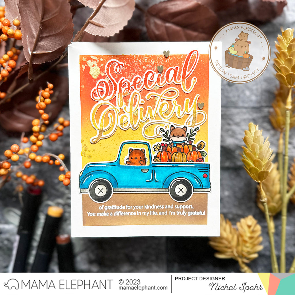 Mama Elephant Clear Stamps Special Delivery Wishes cute critters | color-code:ALT02