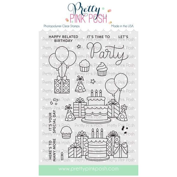 Pretty Pink Posh Party Time Clear Stamps
