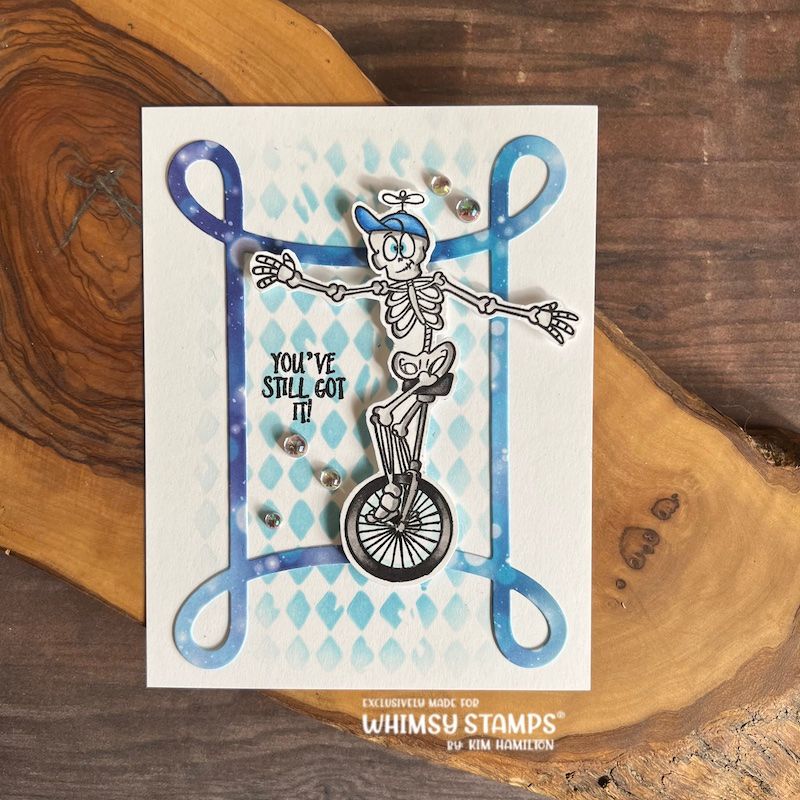 Whimsy Stamps Never Grow Old Clear Stamps dp1127 unicycle