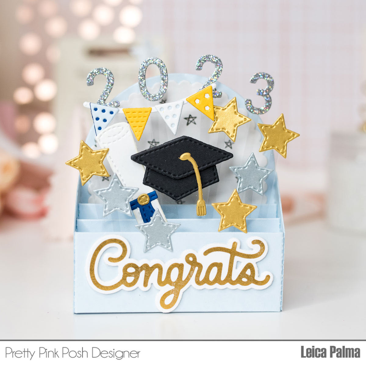 Pretty Pink Posh Graduation Mug Additions Dies glitter