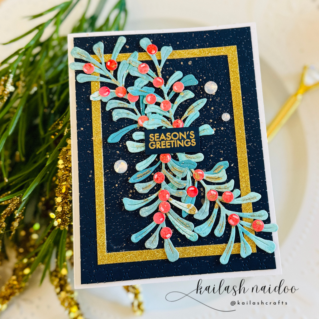 Simon Says Stamp Magical Mistletoe Wafer Dies s1063 And Everything Nice Christmas Card