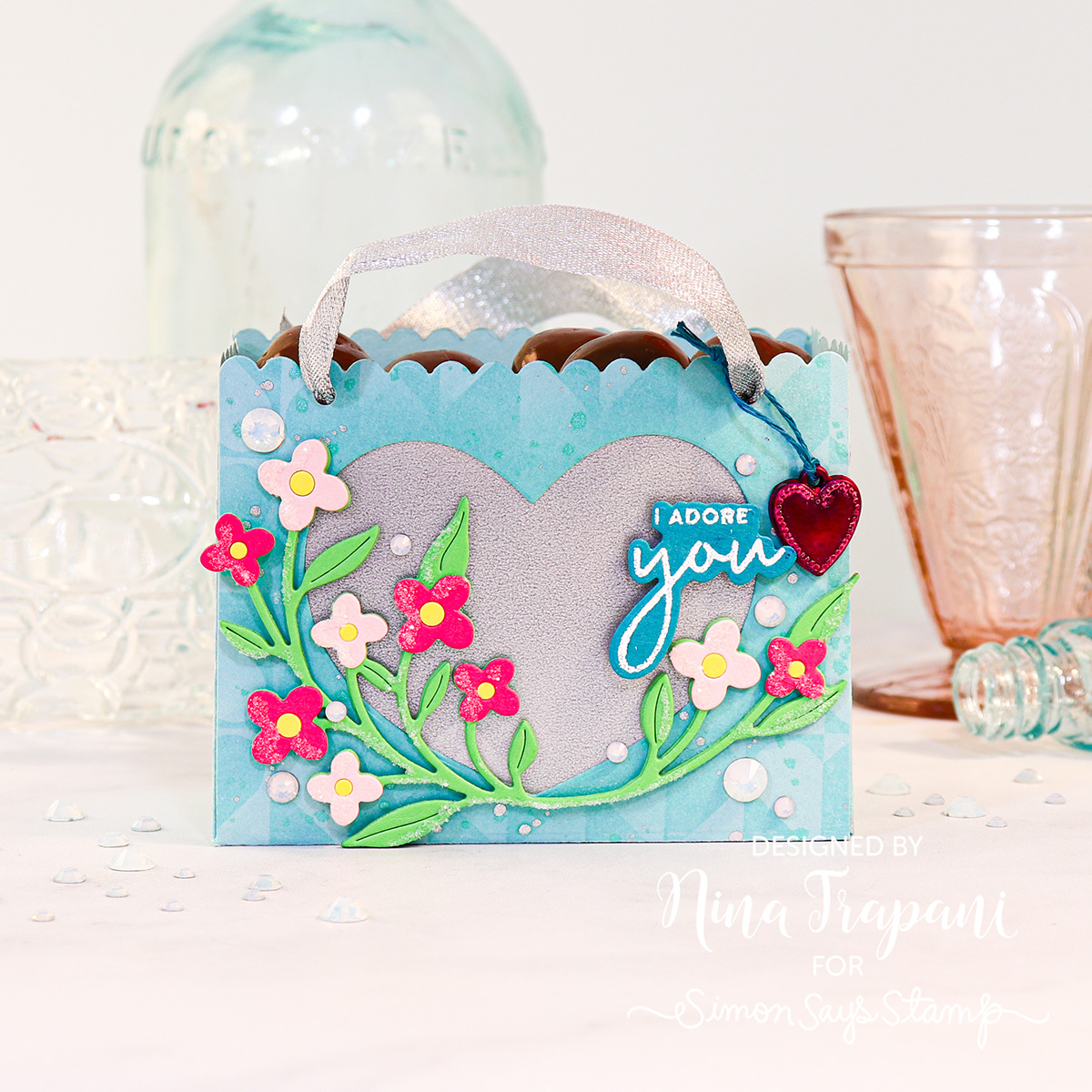 Simon Says Stamp Swing Blossoms Wafer Die s921 Cheering for You Love Gift Bag | color-code:ALT04