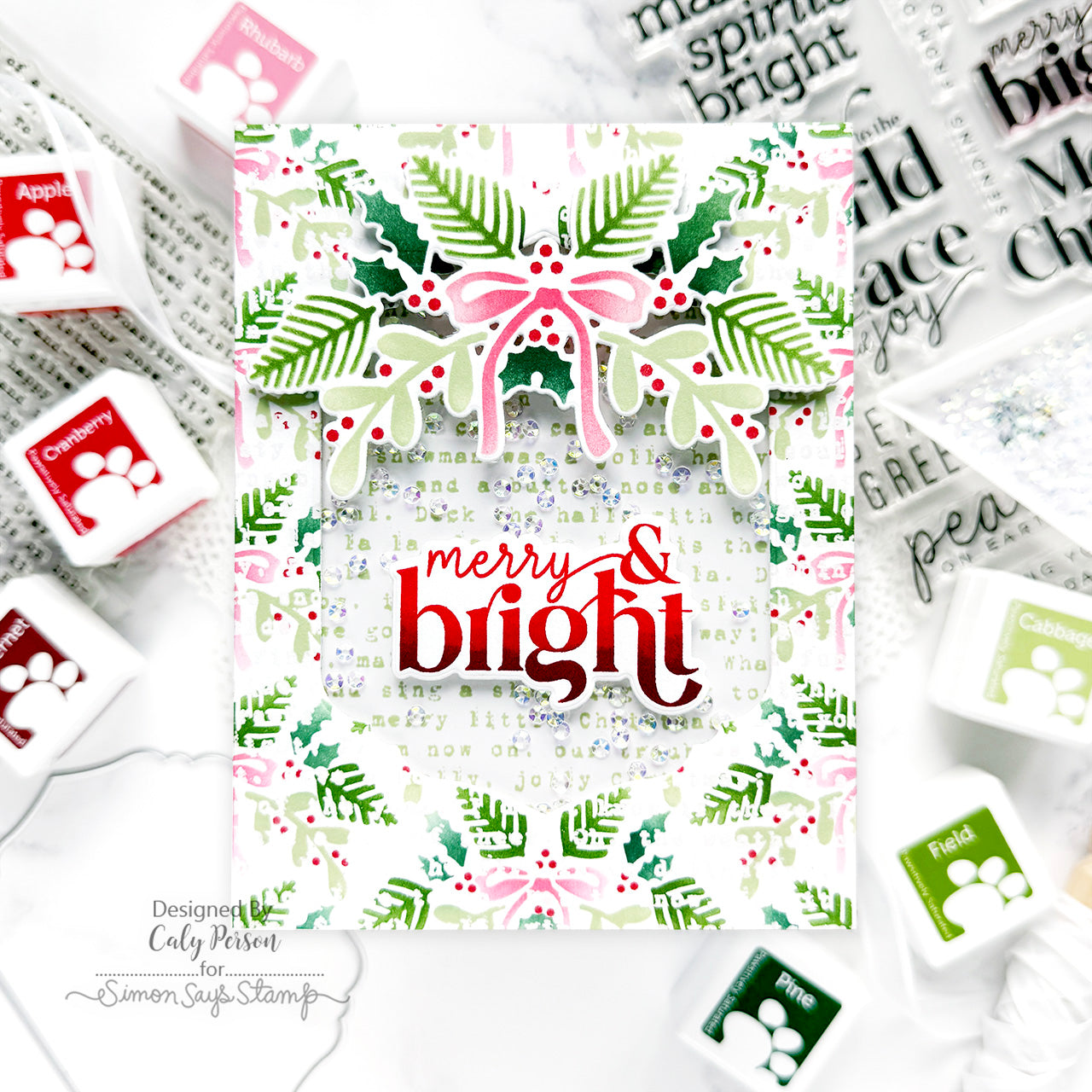 CZ Design Making Spirits Bright Wafer Dies czd263c Christmas Card | color-code:ALT10