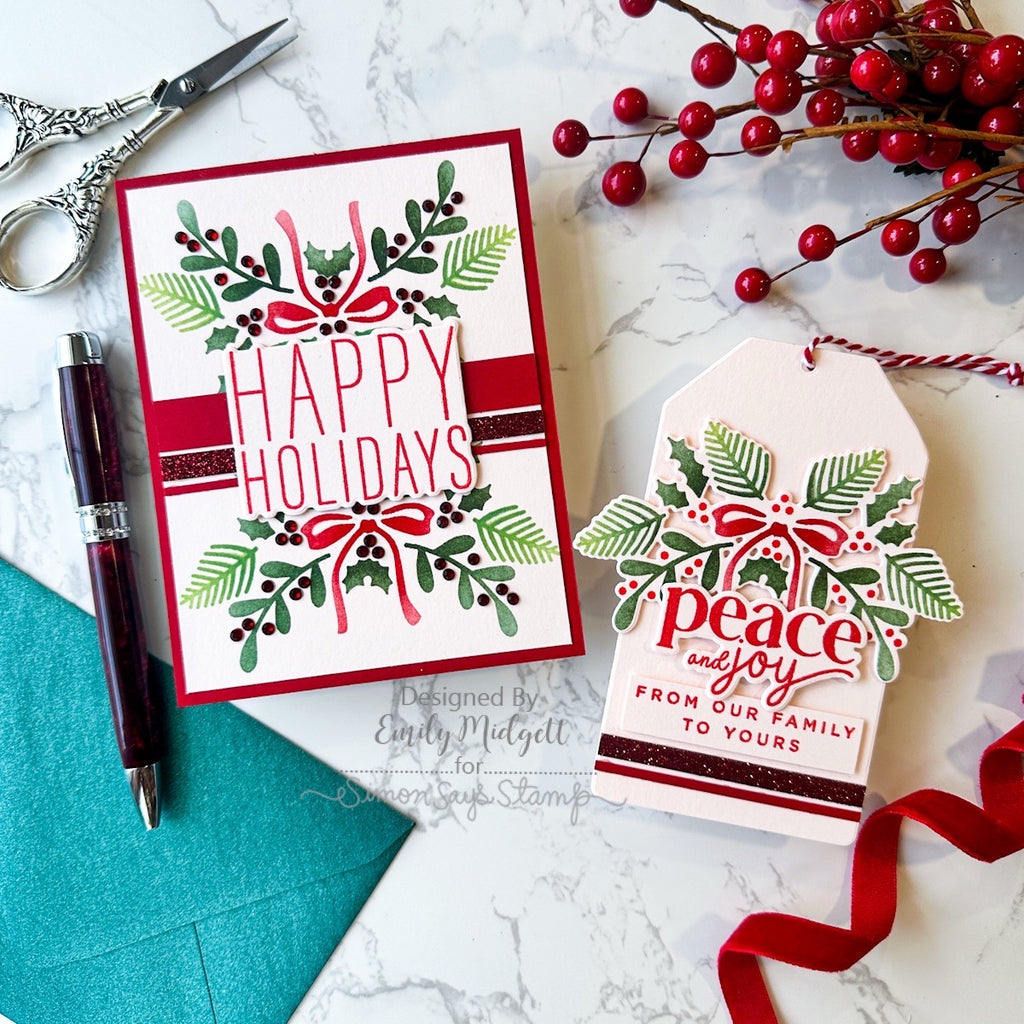 CZ Design Stamps and Dies Making Spirits Bright set1020ms Christmas Card and Tag | color-code:ALT11