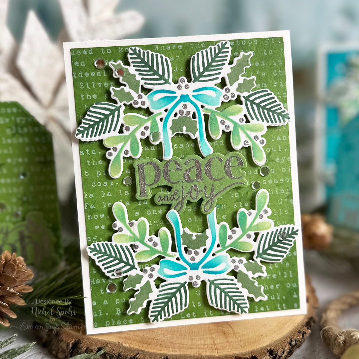 CZ Design Making Spirits Bright Wafer Dies czd263c Christmas Card | color-code:ALT05