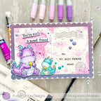 Purple Onion Designs Ice Cream Time Unmounted Cling Stamp pod5029 sweet friend dragon card by Malgorzata Mazejko
