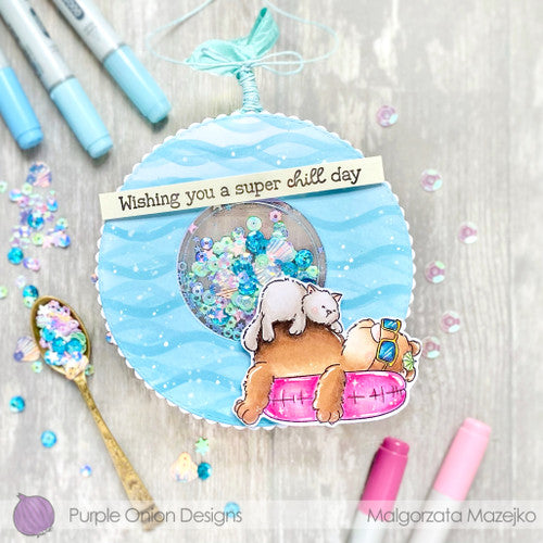 Purple Onion Designs Friendly Warm Wishes Sentiment Set Unmounted Cling Stamp pod9024 chill day card