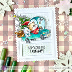 Purple Onion Designs Tofu And Friends Christmas Truck Cling Stamp pod5007 Here Comes The Holidays Card