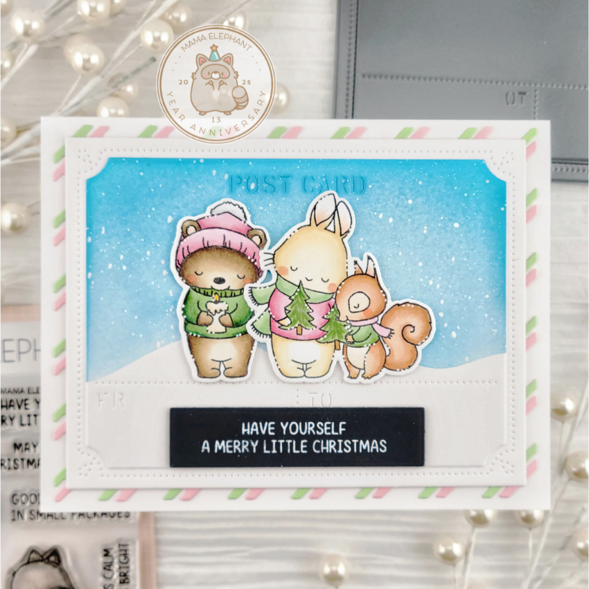 Mama Elephant A Little Wish Clear Stamp and Die Set bunny