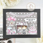 Mama Elephant Anniversary Celebration Clear Stamp and Die Set hearts