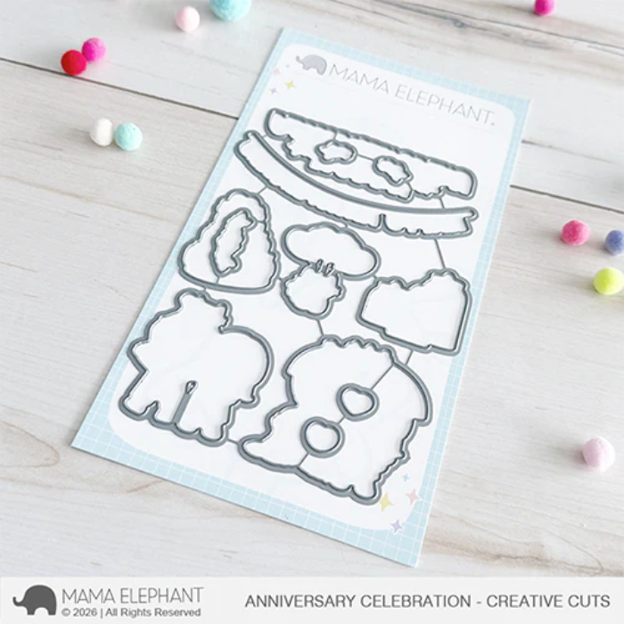Mama Elephant Anniversary Celebration Clear Stamp and Die Set image 2