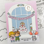Mama Elephant Anniversary Celebration Clear Stamp and Die Set love you