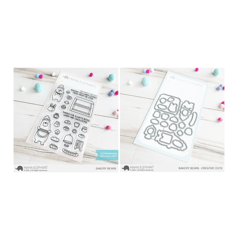 Mama Elephant Bakery Bears Clear Stamp and Die Set
