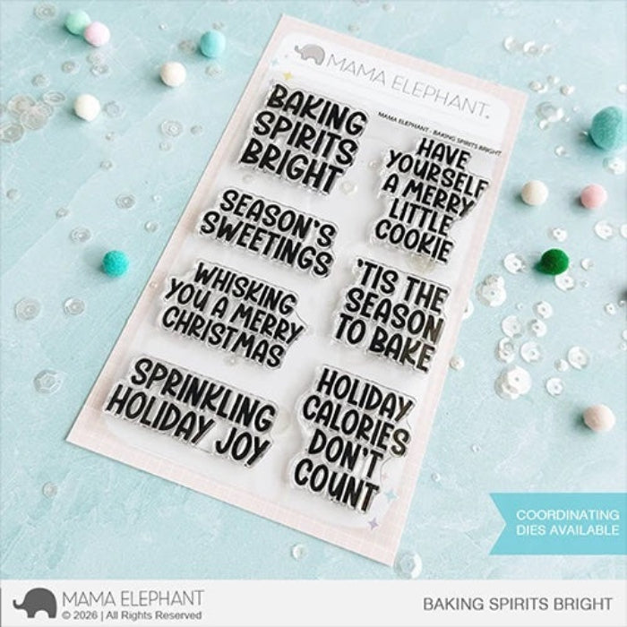 Mama Elephant Baking Spirits Bright Clear Stamps