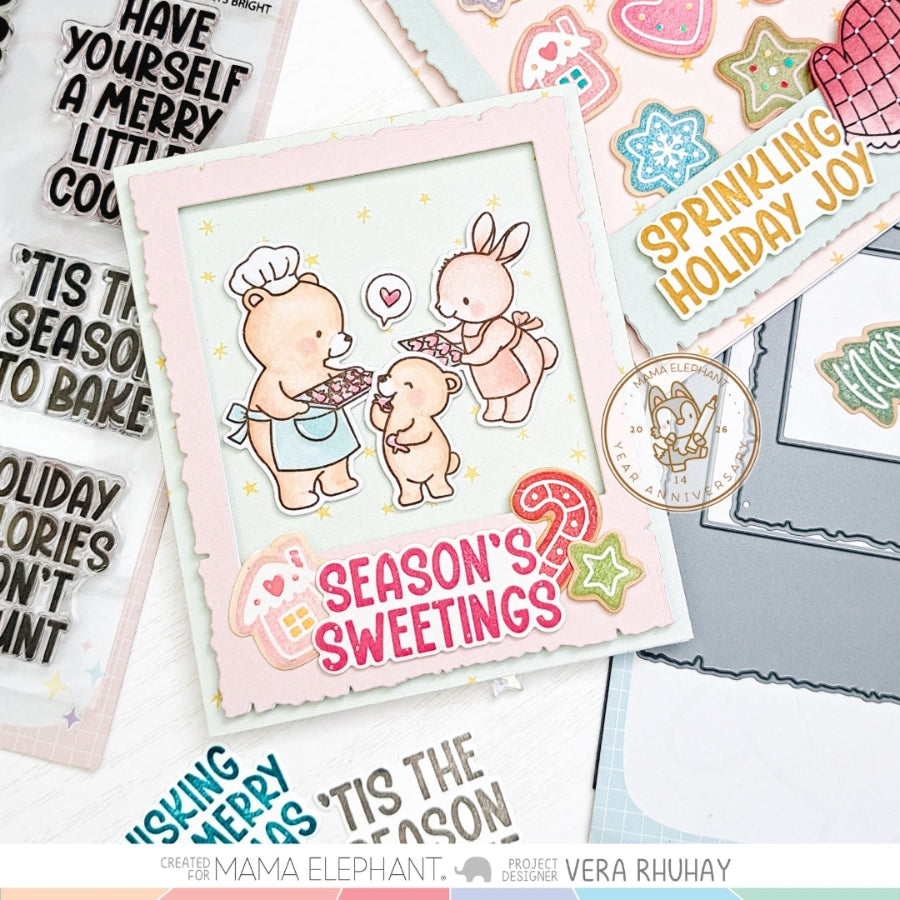 Mama Elephant Baking Spirits Bright Clear Stamps season's sweetings card
