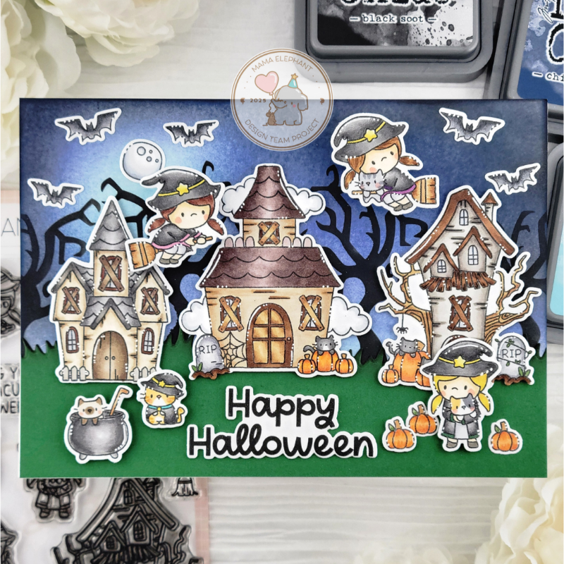 Mama Elephant Bewitched Clear Stamps spooky