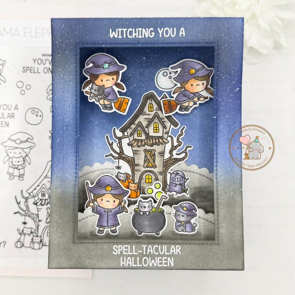 Mama Elephant Bewitched Stamp and Die Set cauldron