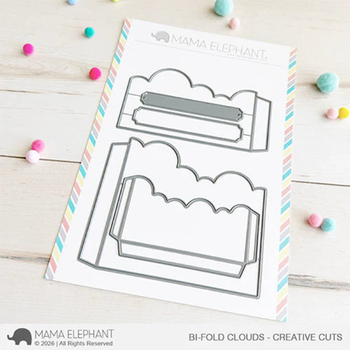 Mama Elephant Bi-Fold Clouds Creative Cuts Steel Dies