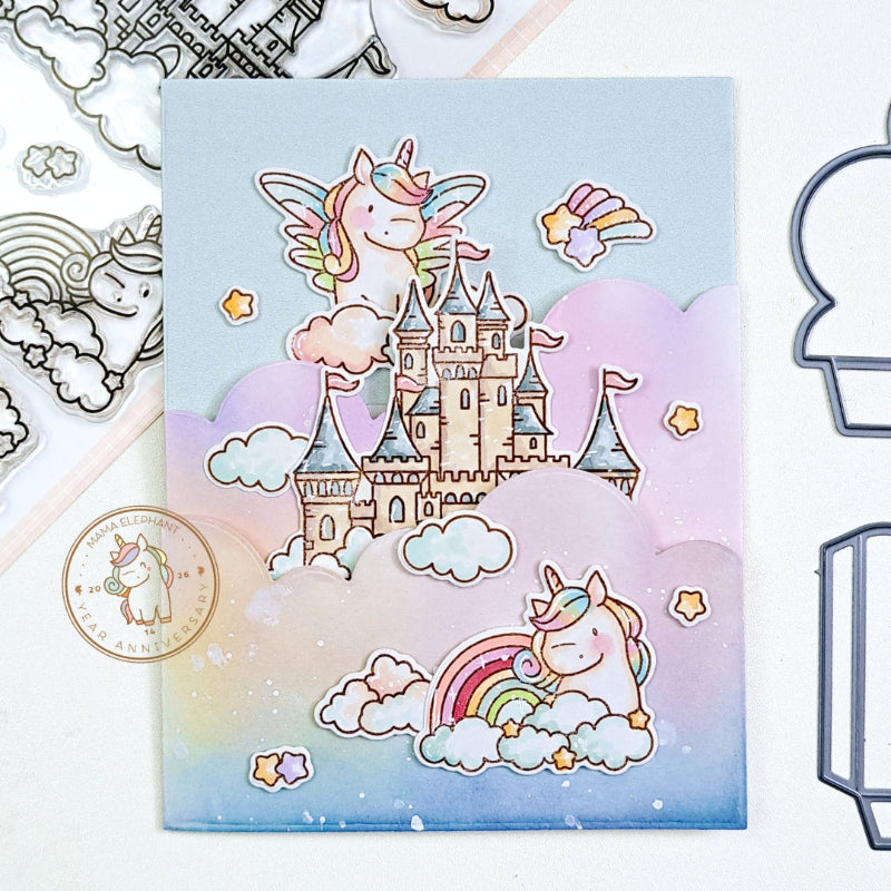 Mama Elephant Bi-Fold Clouds Creative Cuts Steel Dies shooting stars