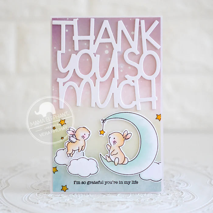 Mama Elephant Big Thank You So Much Creative Cuts Steel Die yellow stars