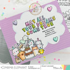 Mama Elephant Birthday Block Clear Stamp and Die Set hearts