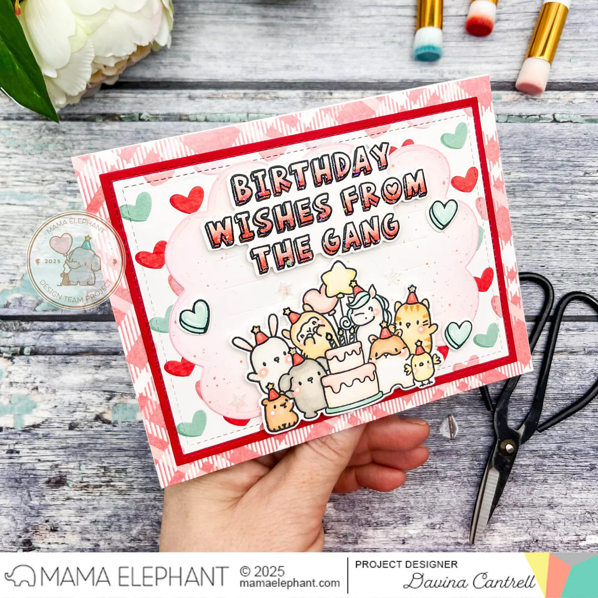 Mama Elephant Birthday Block Clear Stamps celebrate