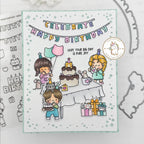 Mama Elephant Birthday Celebration Clear Stamp and Die Set let's party