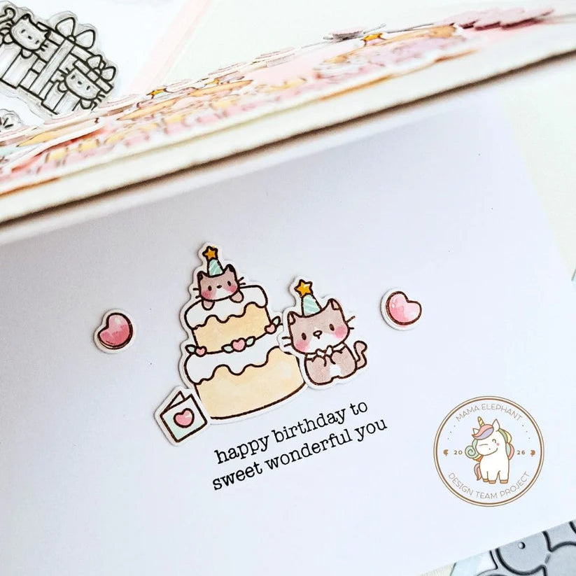Mama Elephant Birthday Celebration Clear Stamps cute cats