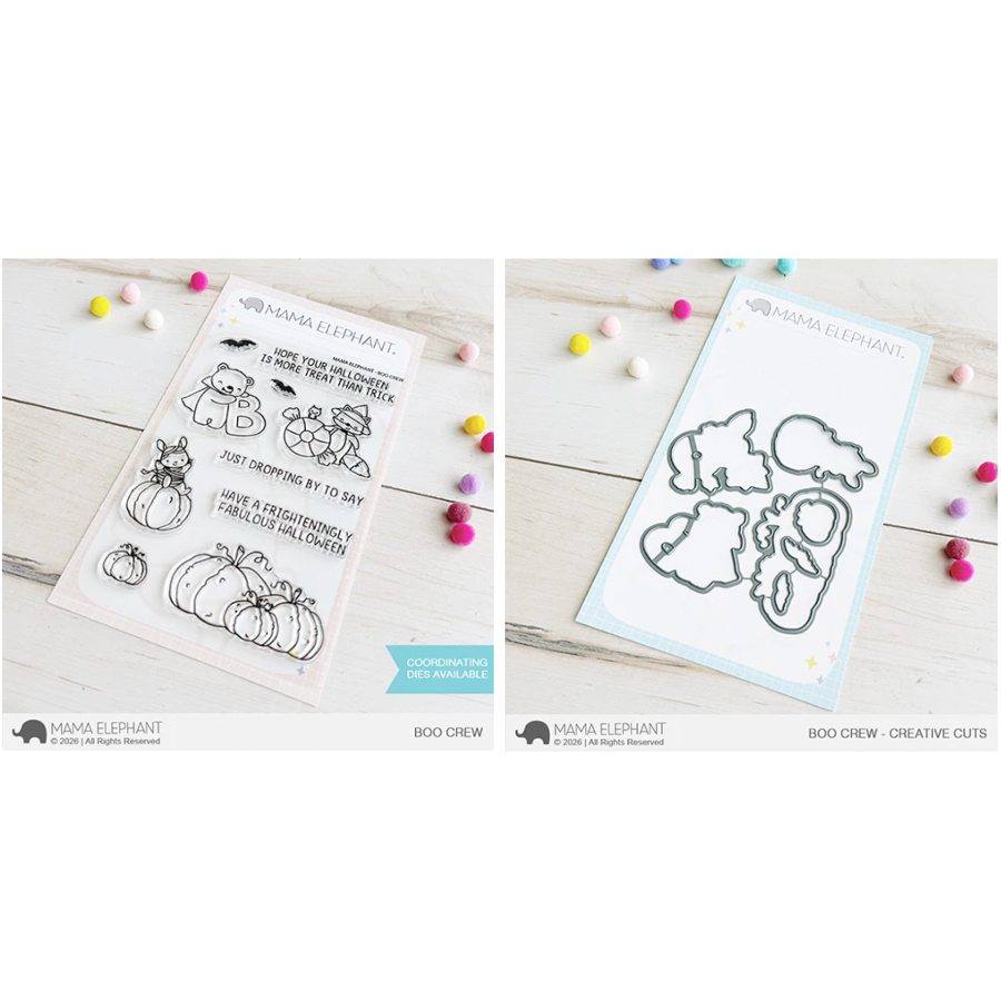Mama Elephant Boo Crew Clear Stamp and Die Set