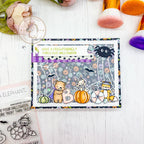 Mama Elephant Boo Crew Clear Stamp and Die Set bear vampire halloween card