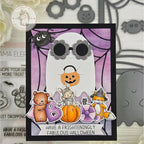 Mama Elephant Boo Crew Clear Stamps rabbit mummy halloween card