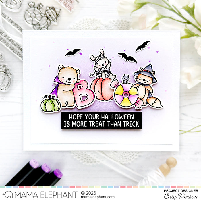 Mama Elephant Boo Crew Creative Cuts Steel Dies fox dressed as a witch halloween card | color-code:ALT01