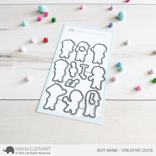 Mama Elephant Boy Band Clear Stamp and Die Set image 2