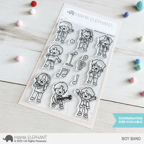 Mama Elephant Boy Band Clear Stamps