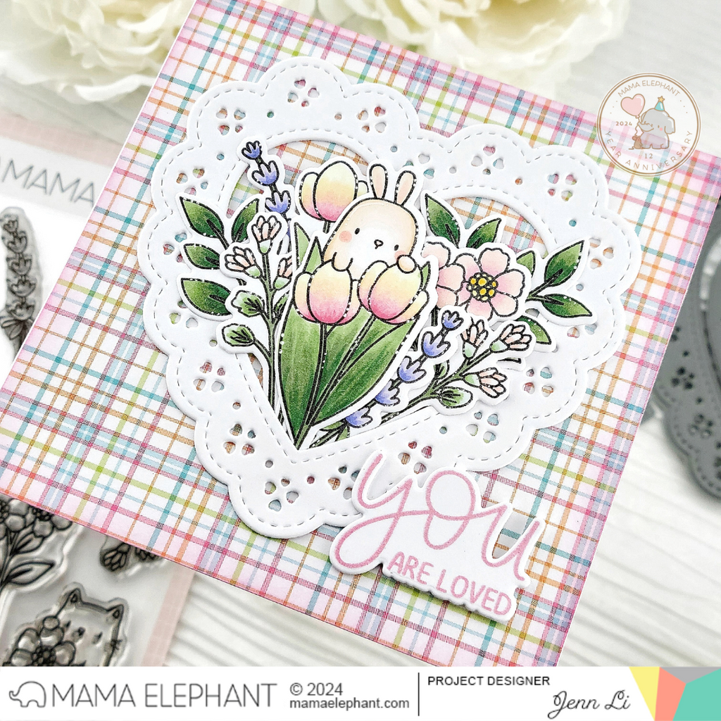 Mama Elephant Build A Bouquet Clear Stamp and Die Set tulip
