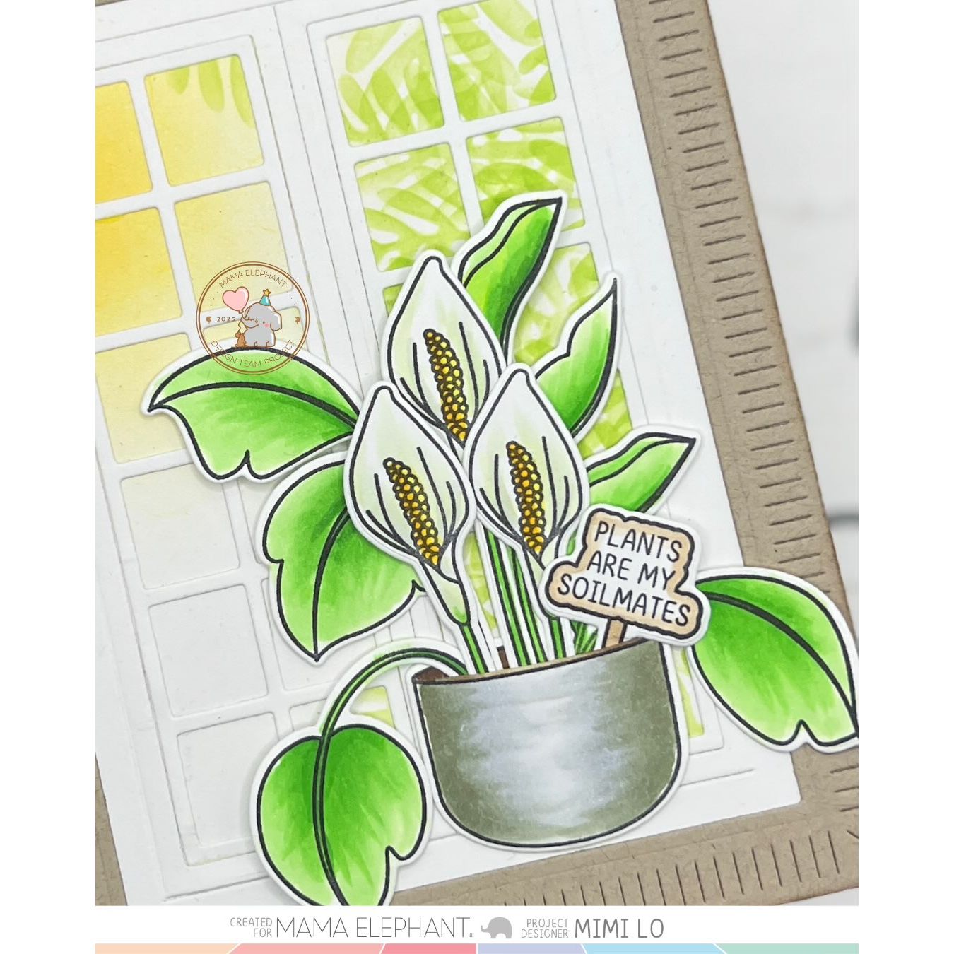 Mama Elephant Build A Potted Plant Clear Stamps sunshine
