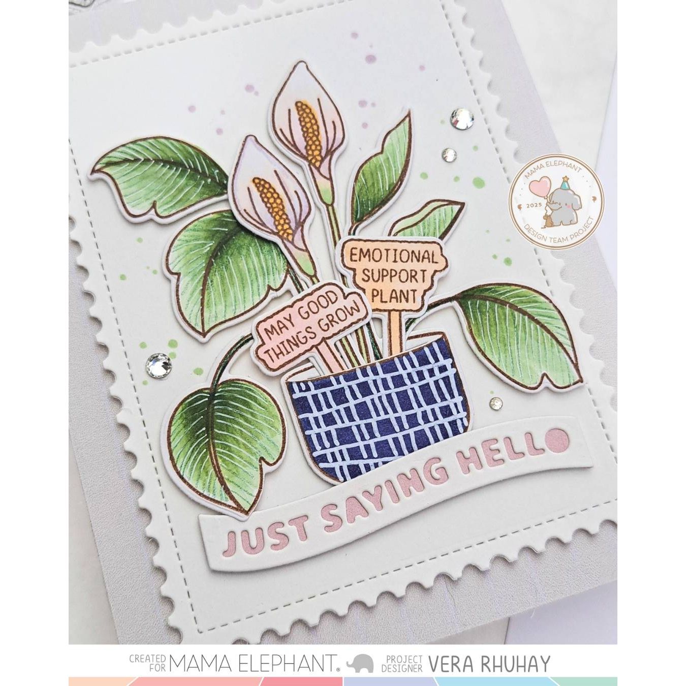 Mama Elephant Build A Potted Plant Creative Cuts Steel Dies hello
