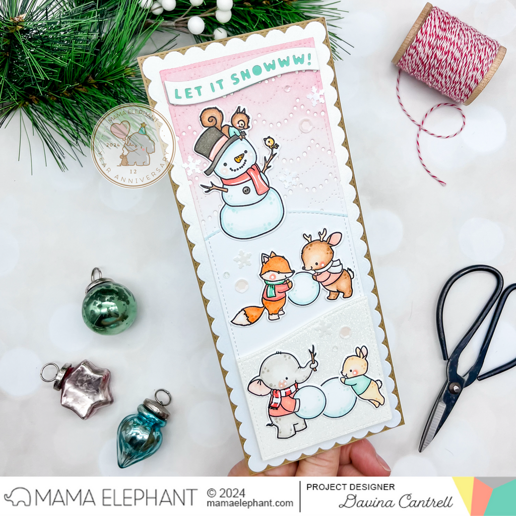 Mama Elephant Build A Snowman Creative Cuts Steel Dies slim