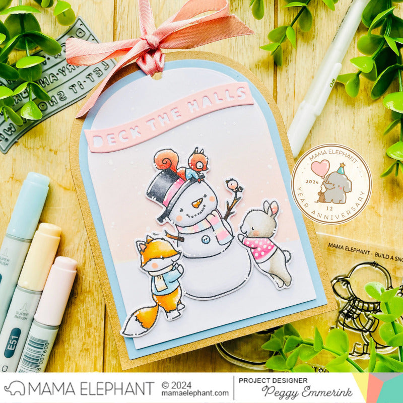 Mama Elephant Build A Snowman Creative Cuts Steel Dies tag