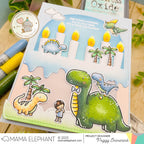 Mama Elephant Cake Gift Card Holder Creative Cuts Steel Dies dinosaur