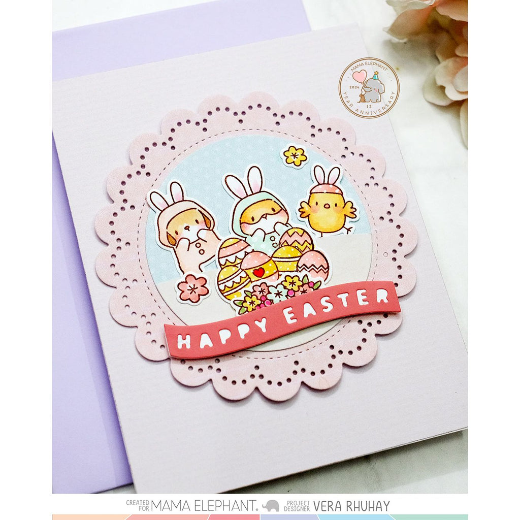 Mama Elephant Caly Circle Lace Creative Cuts Steel Dies happy easter