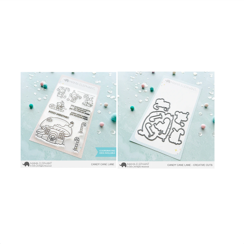 Mama Elephant Candy Cane Lane Clear Stamp and Die Set