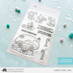 Mama Elephant Candy Cane Lane Clear Stamp and Die Set image 1