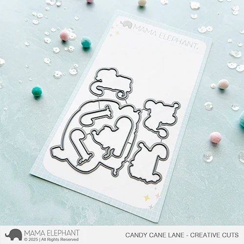 Mama Elephant Candy Cane Lane Clear Stamp and Die Set image 2